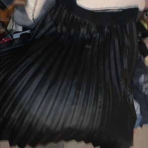 Long mid calf length faux leather/pleather skirt